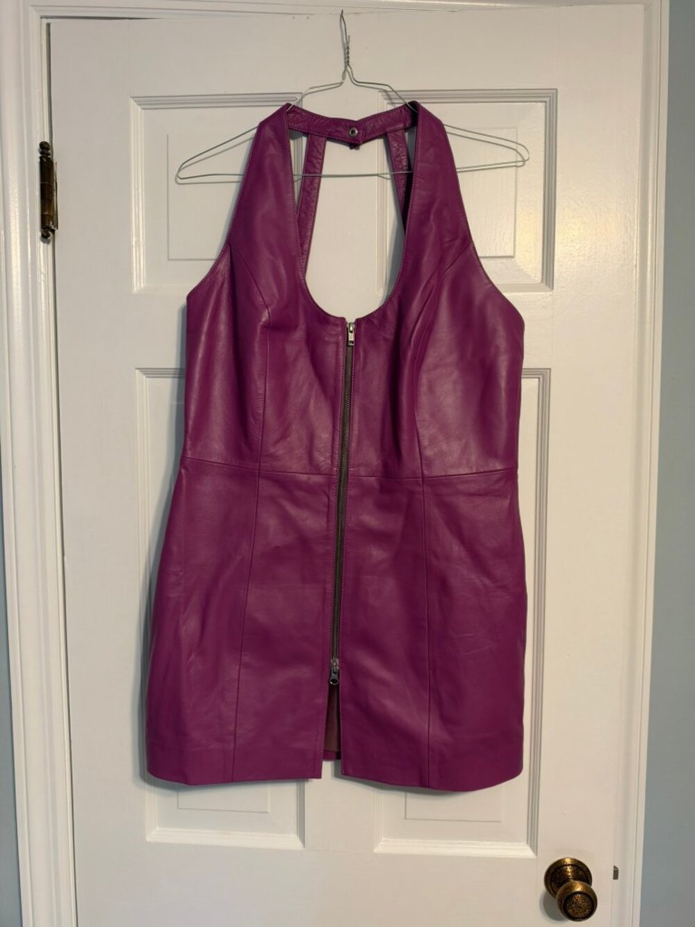 Purple Leather Halter Dress - NWOT - XL